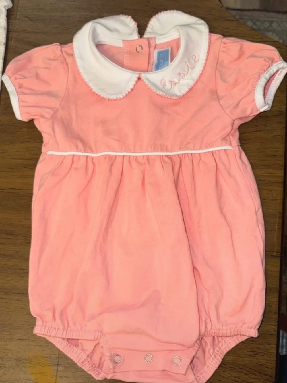 Trotter Street Kids Eloise Bubble in light pink with Peter Pan collar.